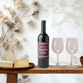 Etiqueta Para Botella De Vino Tipografía moderna y elegante sobre el Rosa morado