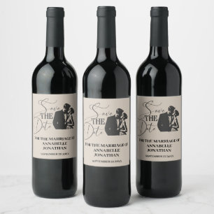 Etiqueta Para Botella De Vino Tipografía negra de escritura moderna casual de bo