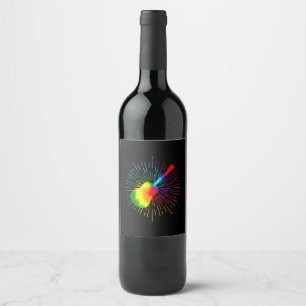 Etiqueta Para Botella De Vino Tiro Dye Guitarista de diseño musical colorido