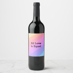 Etiqueta Para Botella De Vino Todo el amor es igual orgullo arcoiris Mes LGBT ag