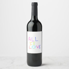 Etiqueta Para Botella De Vino Todo es amor arcoíris orgullo colorido LGBTQ gay j
