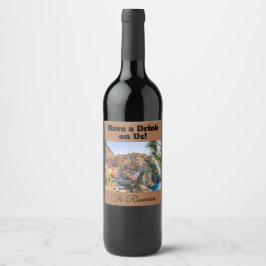 Etiqueta Para Botella De Vino ¡Tome una copa de nuestra cuenta! Personalizado 