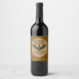Etiqueta Para Botella De Vino Tónico de infusión de ala de murciélago Mezcla noc