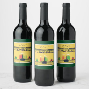 Etiqueta Para Botella De Vino Tono cálido y celebratorio de Kwanzaa de SlipperyJ