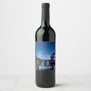 Etiqueta Para Botella De Vino Torre de televisión e isla de museo en Berlín, Ale