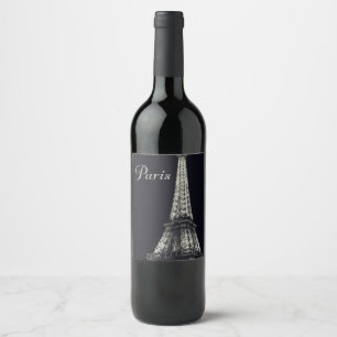 Etiqueta Para Botella De Vino Torre Eiffel en París