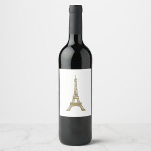 Etiqueta Para Botella De Vino Torre Eiffel temática francesa de París