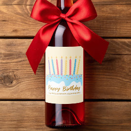 Etiqueta Para Botella De Vino Torta de Cumpleaños Chic Etiqueta de Fiesta Person