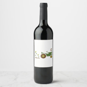 Etiqueta Para Botella De Vino Tractor de granja