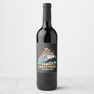 Etiqueta Para Botella De Vino Travesía de Navidades familiares de crucero 2024