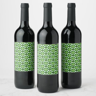 Etiqueta Para Botella De Vino Trebol de cuatro hojas del día de San Patricio de 