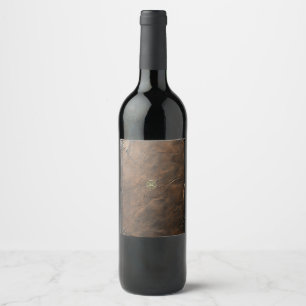 Etiqueta Para Botella De Vino Trébol dorado Día de San Patricio, cuero marrón