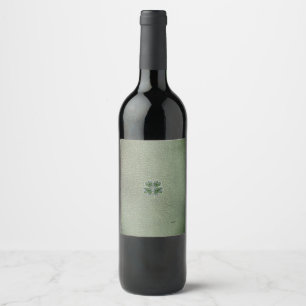 Etiqueta Para Botella De Vino Trébol Shamrock Cuero Verde Día de San Patricio