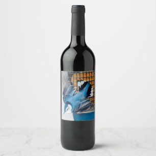 Etiqueta Para Botella De Vino Trepatroncos Pecho Blanco en Nieve - Foto Original