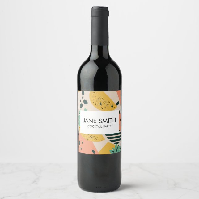 Etiqueta Para Botella De Vino Tropical & Summer Vibes (Anverso)