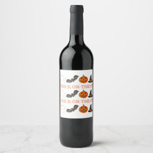 Etiqueta Para Botella De Vino Truco o trato de la bruja fantasma del partido de