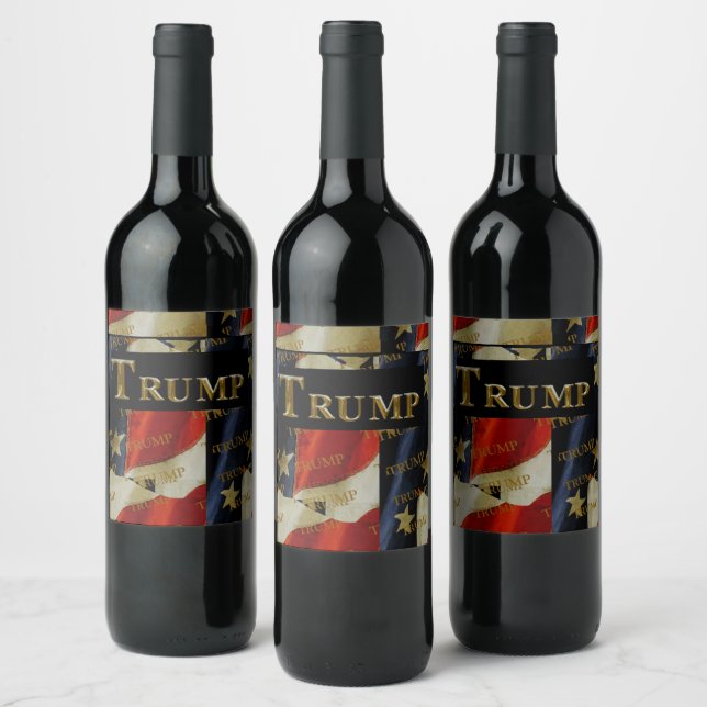 ETIQUETA PARA BOTELLA DE VINO TRUMP (Botellas)