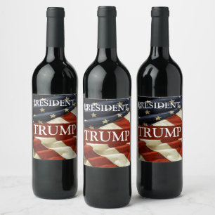ETIQUETA PARA BOTELLA DE VINO TRUMP 2024