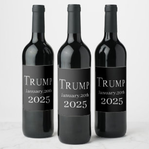 ETIQUETA PARA BOTELLA DE VINO TRUMP 2025