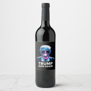 Etiqueta Para Botella De Vino Trump Ganó de Nuevo Elección 2024 Voto Presidente