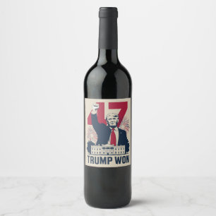 Etiqueta Para Botella De Vino Trump ganó de nuevo las elecciones presidenciales 