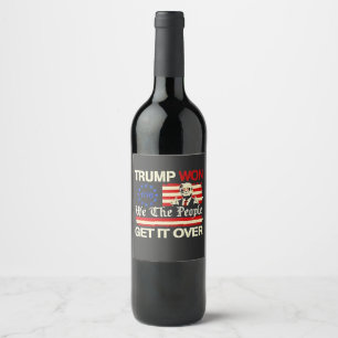 Etiqueta Para Botella De Vino Trump Ganó Nosotros el Pueblo Acabemos con la Inau