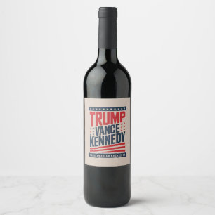 Etiqueta Para Botella De Vino Trump Vance Kennedy retrocede a Estados Unidos 202