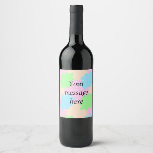 Etiqueta Para Botella De Vino Tu mensaje aquí agregar texto nombre boho colorido