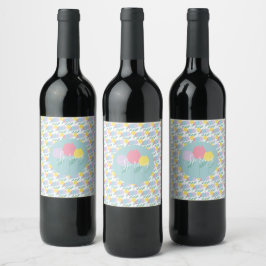 Etiqueta Para Botella De Vino Tulipanes bonitos de primavera, fiesta de cumpleañ