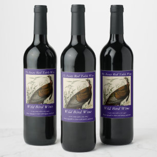 Etiqueta Para Botella De Vino Turquía salvaje (macho) de los pájaros de América