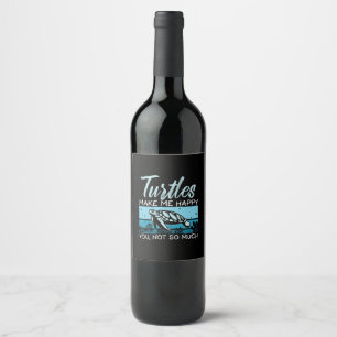 Etiqueta Para Botella De Vino Turtle Lover   Tortugas me hacen feliz