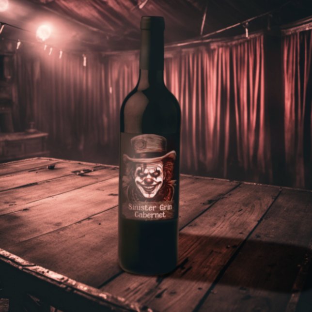 Etiqueta Para Botella De Vino Twisted Trickster payaso (Subido por el creador)
