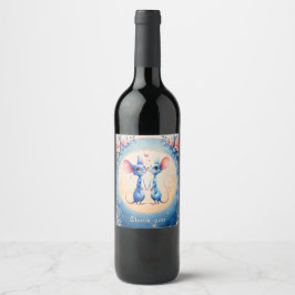 Etiqueta Para Botella De Vino Two Hearts, One Love – Wedding Mice.