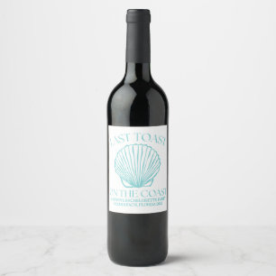 Etiqueta Para Botella De Vino Última Tostada De La Costa Turquesa