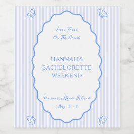 Etiqueta Para Botella De Vino Última tostada en la fiesta de la soltera azul de 