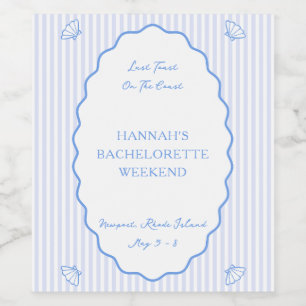 Etiqueta Para Botella De Vino Última tostada en la fiesta de la soltera azul de