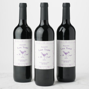 Etiqueta Para Botella De Vino Última tostada en la fiesta de la soltera costera