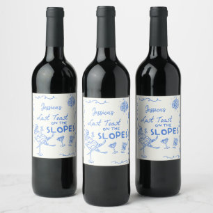 Etiqueta Para Botella De Vino Último brindis en las pistas - Despedida de solter