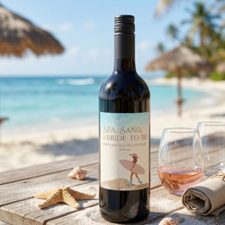 Etiqueta Para Botella De Vino Último Rodeo de Vaquera Costera Novia Rosa