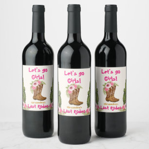 Etiqueta Para Botella De Vino Último Rodeo de Vaquera: Despedida de Soltera