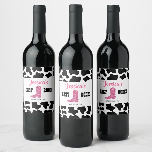 Etiqueta Para Botella De Vino Último Rodeo Personalizado (Botellas)