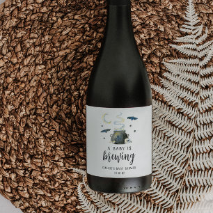 Etiqueta Para Botella De Vino Un bebé se está preparando para el Baby Shower de 