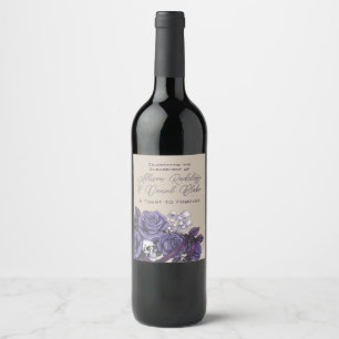 Etiqueta Para Botella De Vino Un brindis a la eternidad, boda gótica púrpura