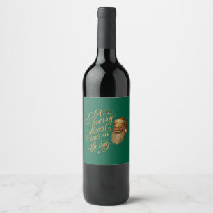 Etiqueta Para Botella De Vino Un corazón alegre va todo el día