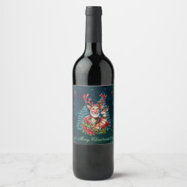 Etiqueta Para Botella De Vino Un ilustracion de Navidades caprichosos,
