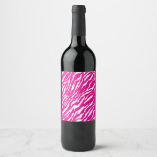 Etiqueta Para Botella De Vino Un intrincado patrón floral en rosa y blanco, arte