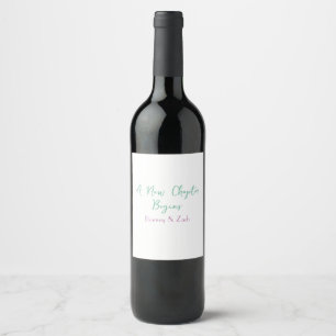 Etiqueta Para Botella De Vino un nuevo capítulo comienza pareja de casados nombr