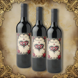 Etiqueta Para Botella De Vino Un romance gótico. Un estilo gótico ornamentado