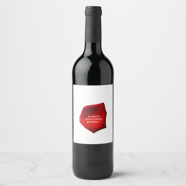 Etiqueta Para Botella De Vino Un Rosa (Anverso)