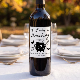 Etiqueta Para Botella De Vino Una Bebé se Está Gestando Fiesta de Bebé de Hallow